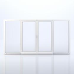 PVC HAUTAU type dobbelt skyvedører med fire deler ( min bredde 3380 mm )